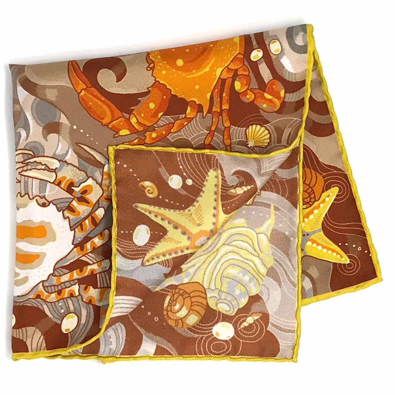 After The Tide Lemon Yellow Pocket Square