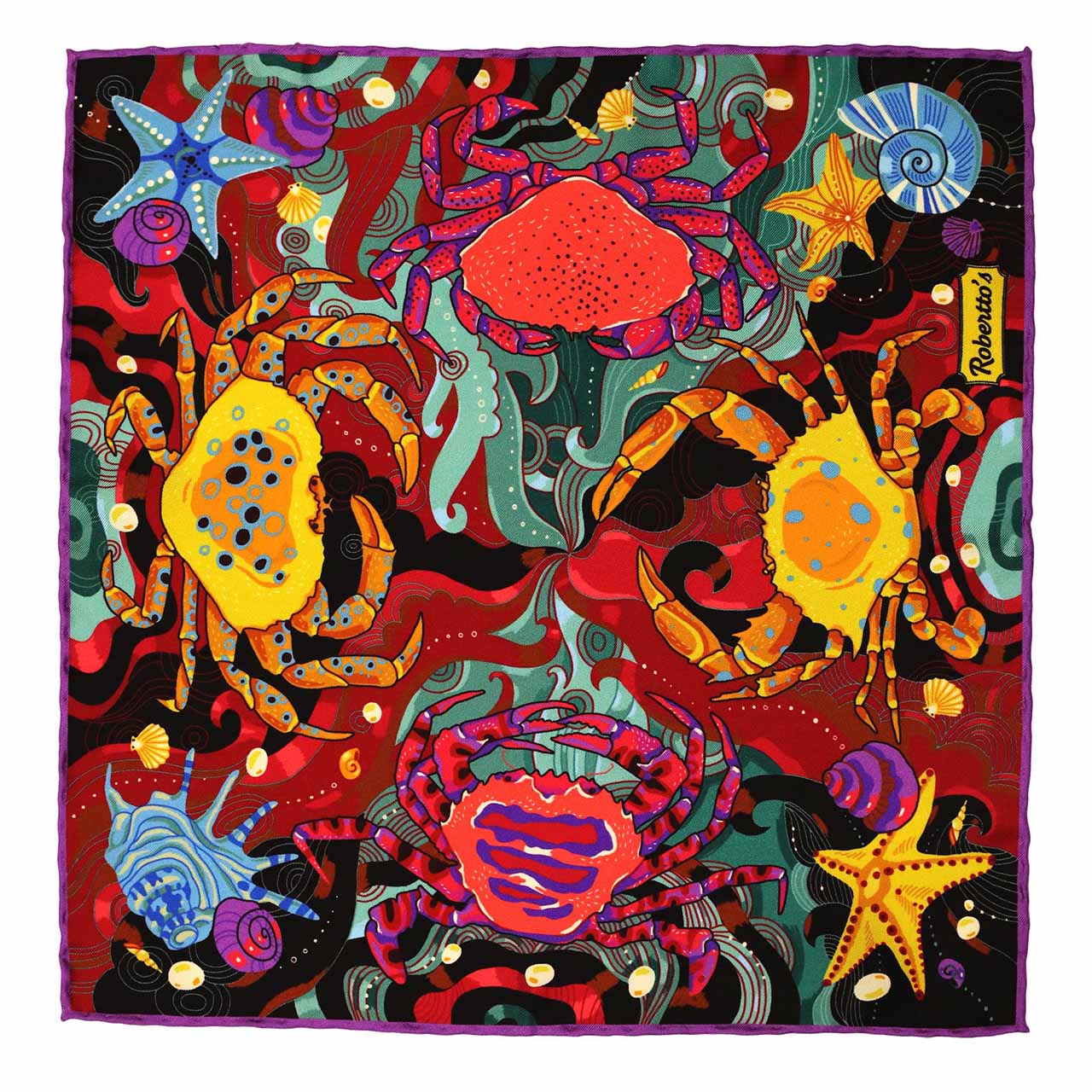 After The Tide Purple Pocket Square