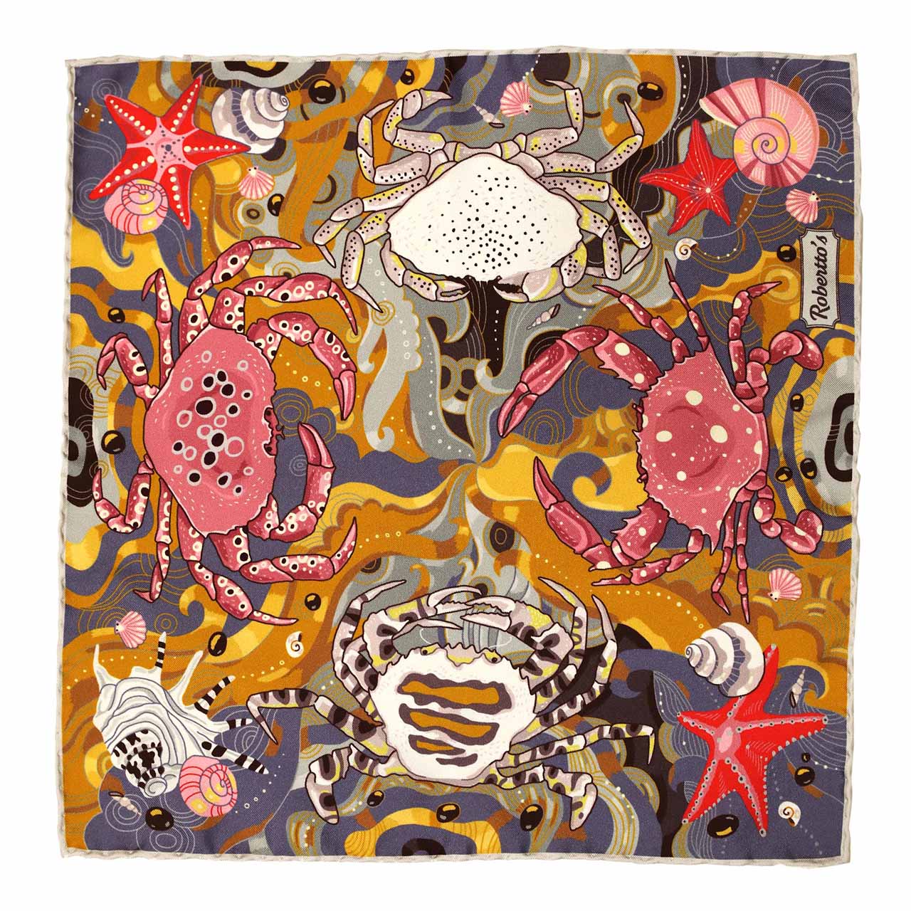 After The Tide Fog Grey Pocket Square
