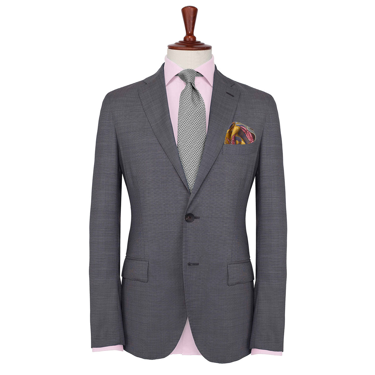 After The Tide Fog Grey Pocket Square