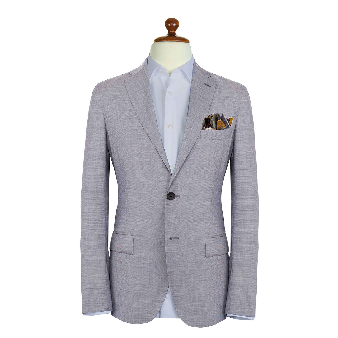 After The Tide Fog Grey Pocket Square