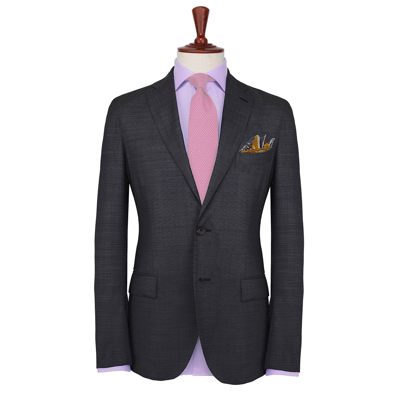 After The Tide Fog Grey Pocket Square