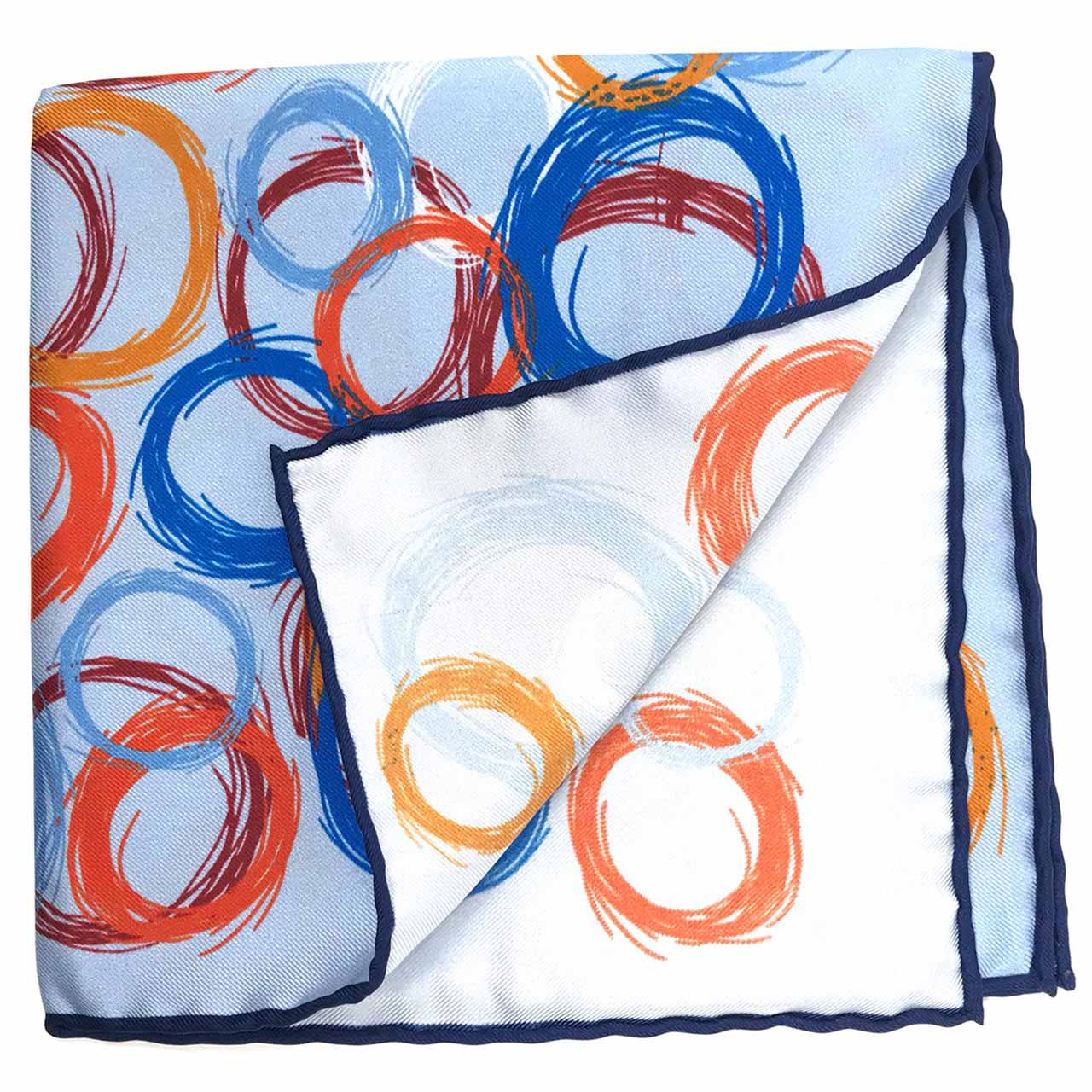 Running Rings Pastel Blue Pocket Square
