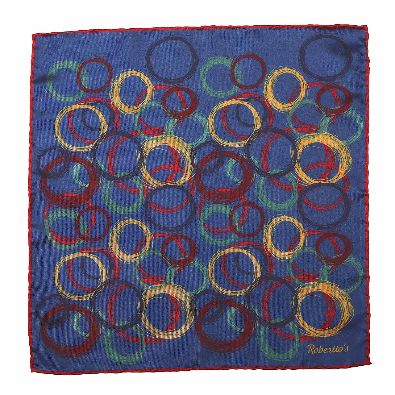 Running Rings Petroleum Blue Pocket Square
