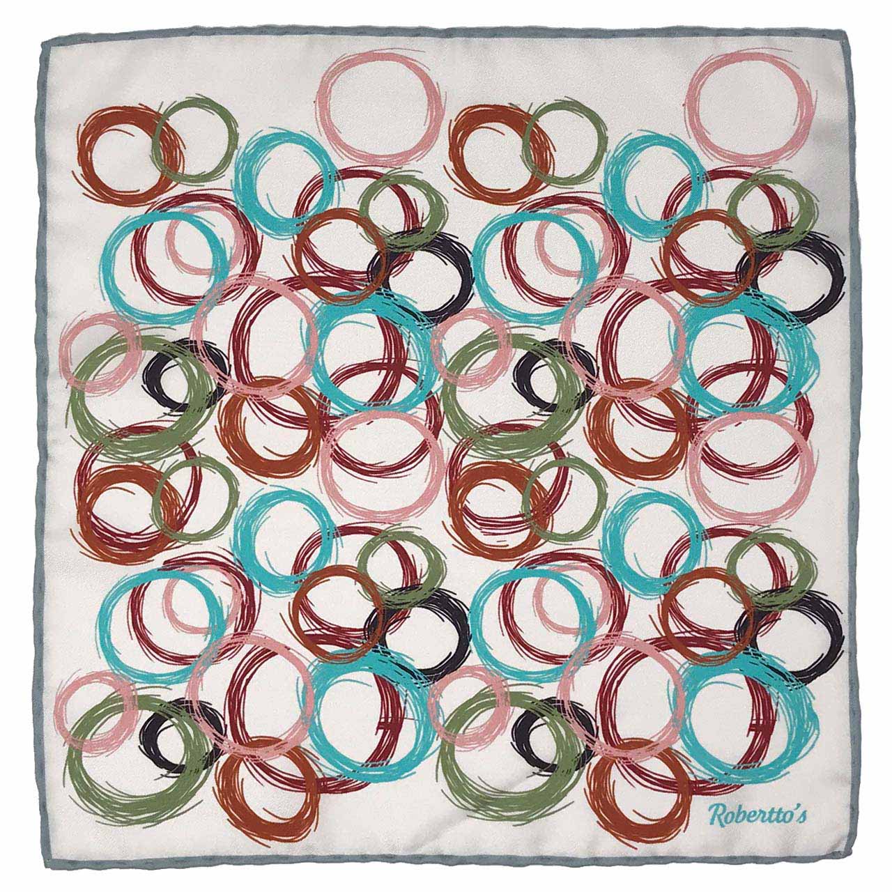 Running Rings Pearl White Pocket Square