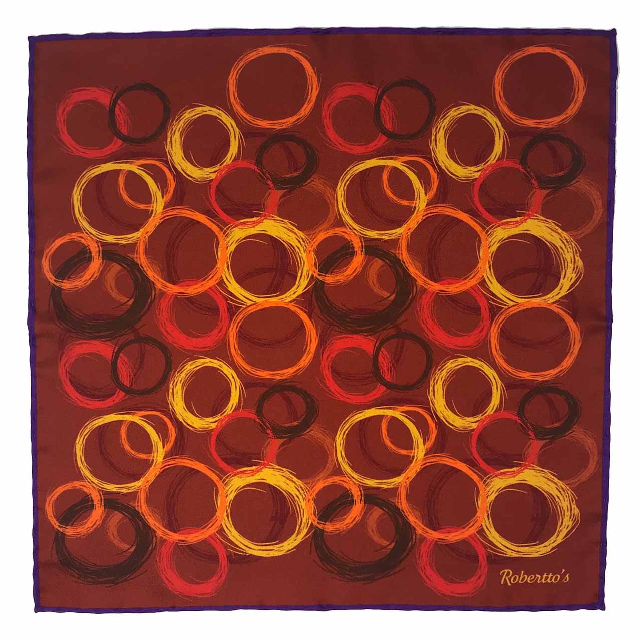 Running Rings Maroon Pocket Square