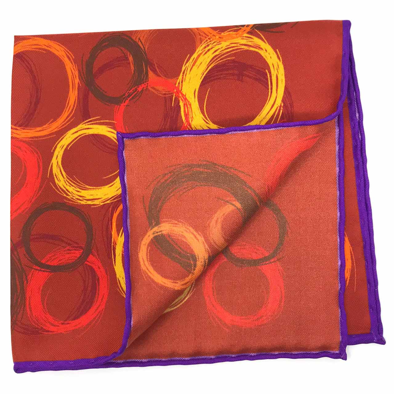 Running Rings Maroon Pocket Square