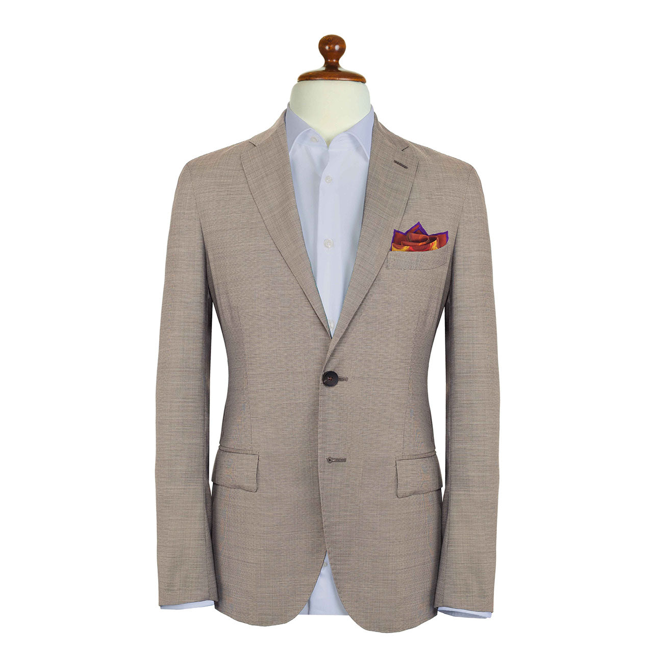 Running Rings Maroon Pocket Square