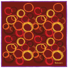 Running Rings Maroon Pocket Square