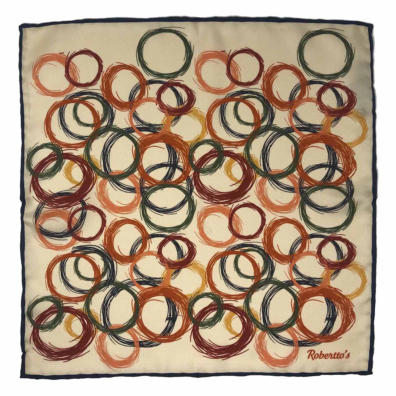 Running Rings Cream Pocket Square