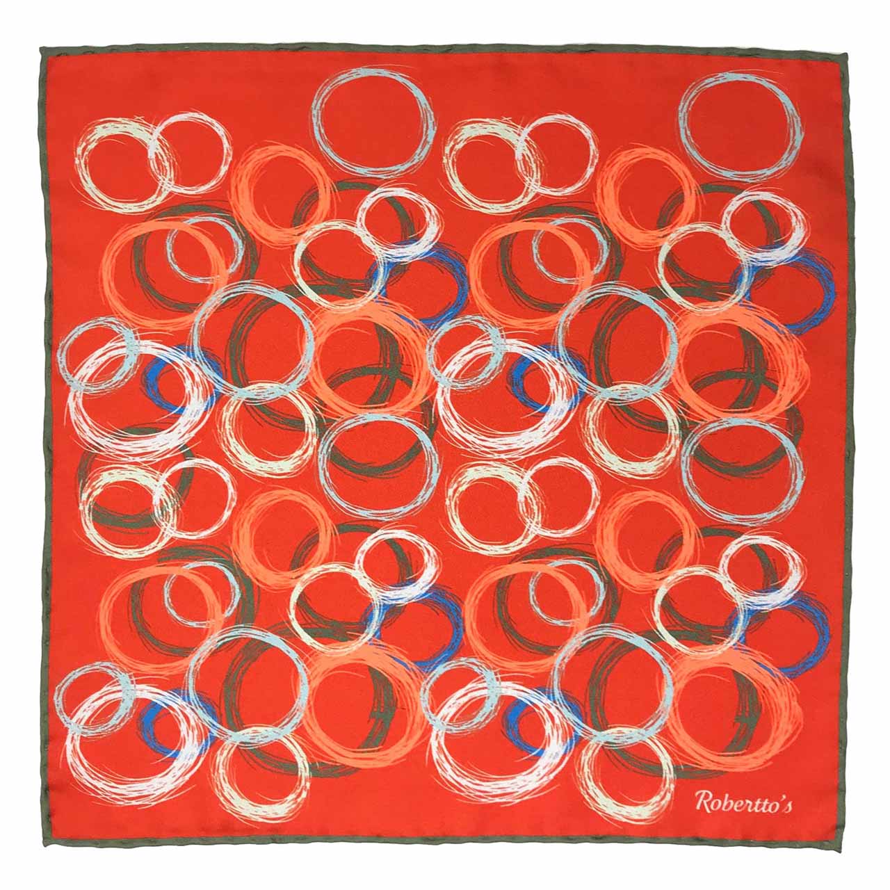 Running Rings Red Pocket Square