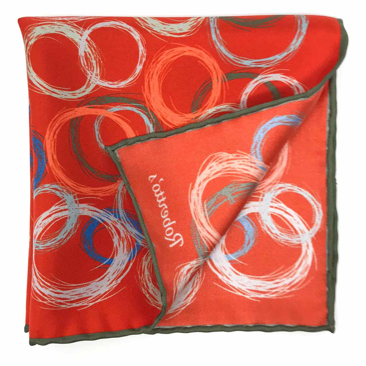 Running Rings Red Pocket Square