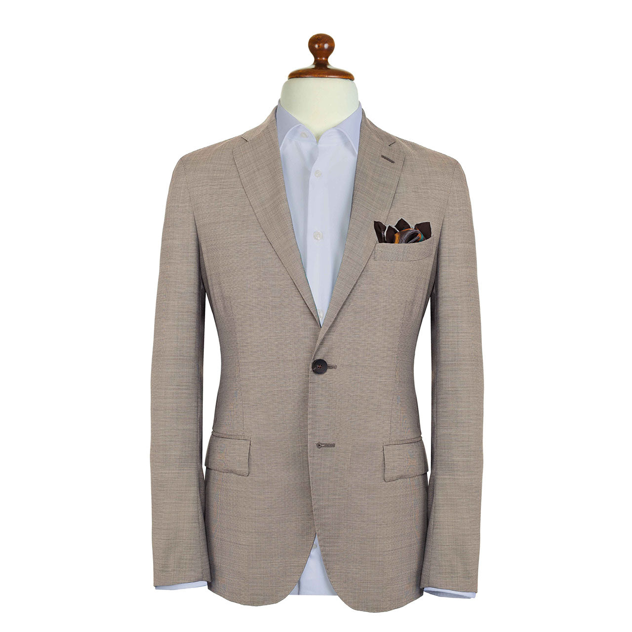 Running Rings Dark Brown Pocket Square