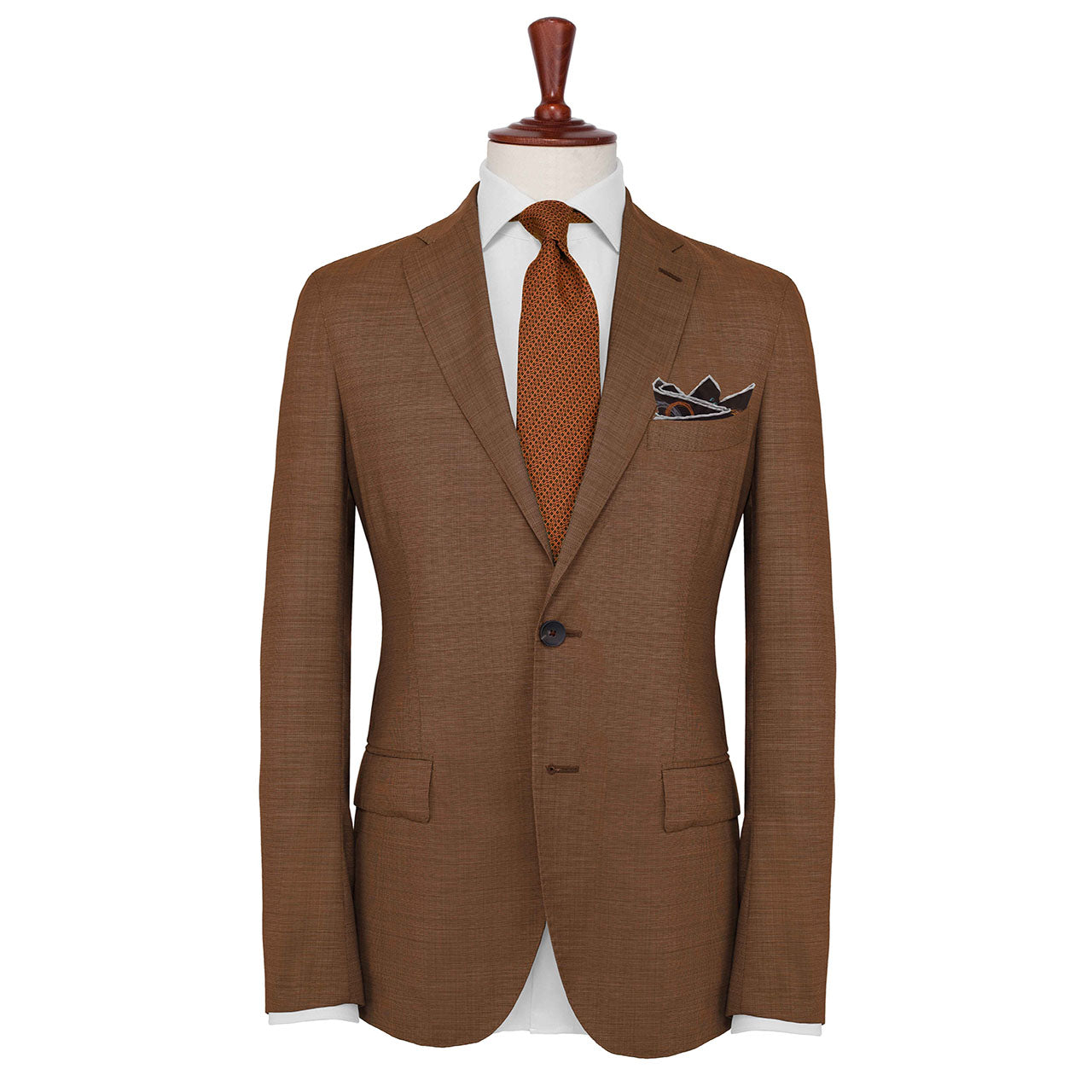 Running Rings Dark Brown Pocket Square