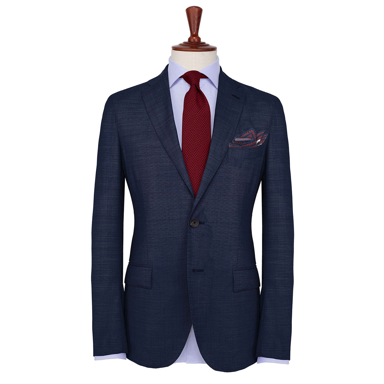 Leon et Equus Burgundy Pocket Square
