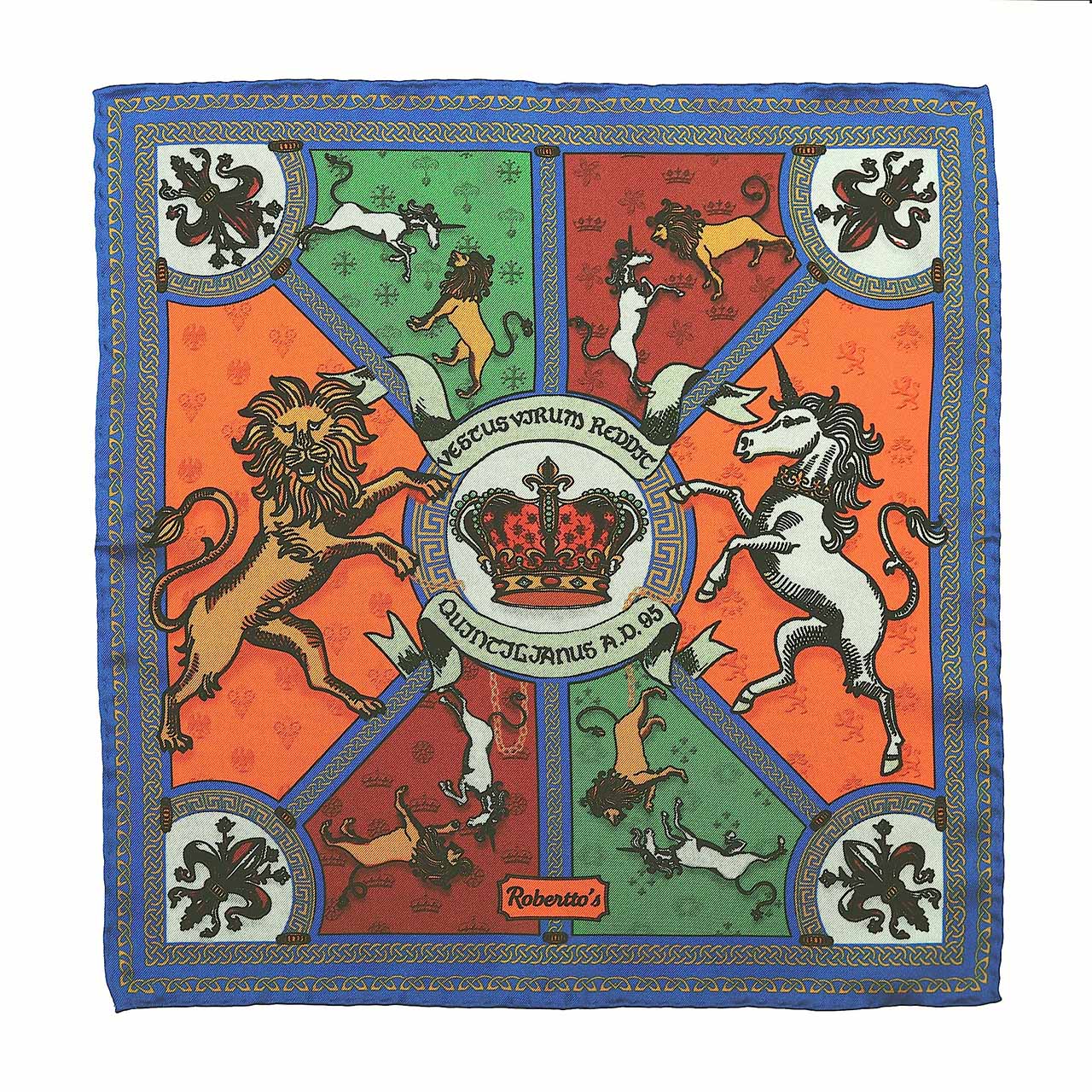 Leon et Equus Orange Pocket Square