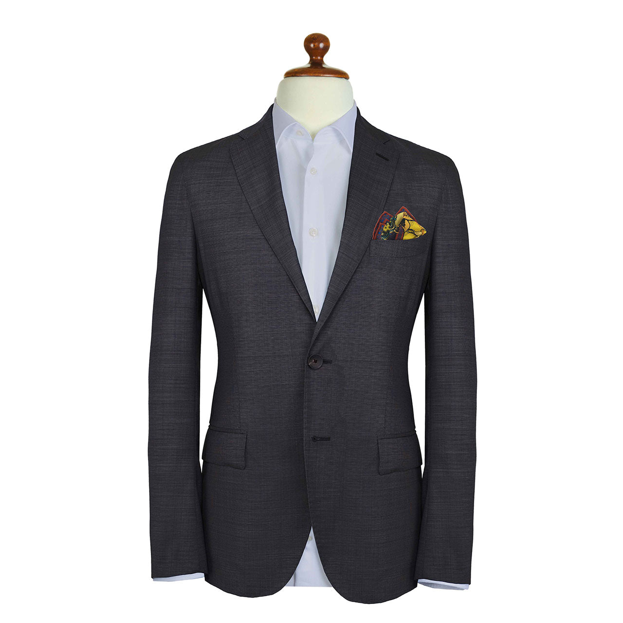 Leon et Equus Charcoal Pocket Square
