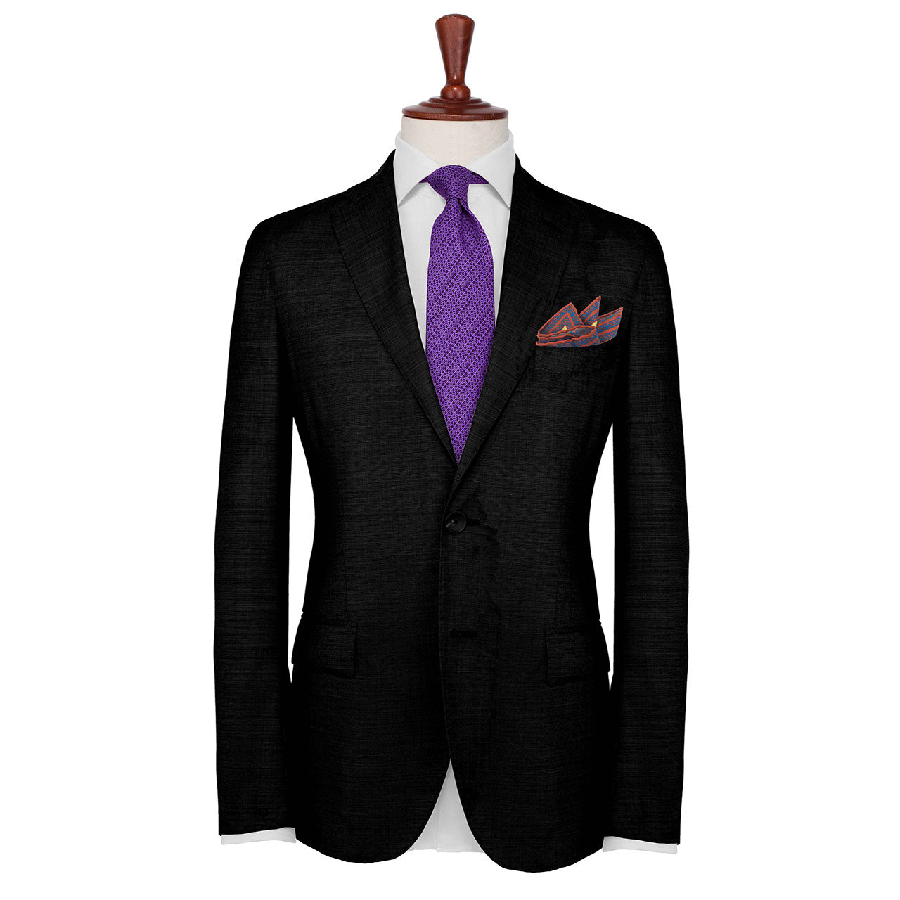 Leon et Equus Charcoal Pocket Square