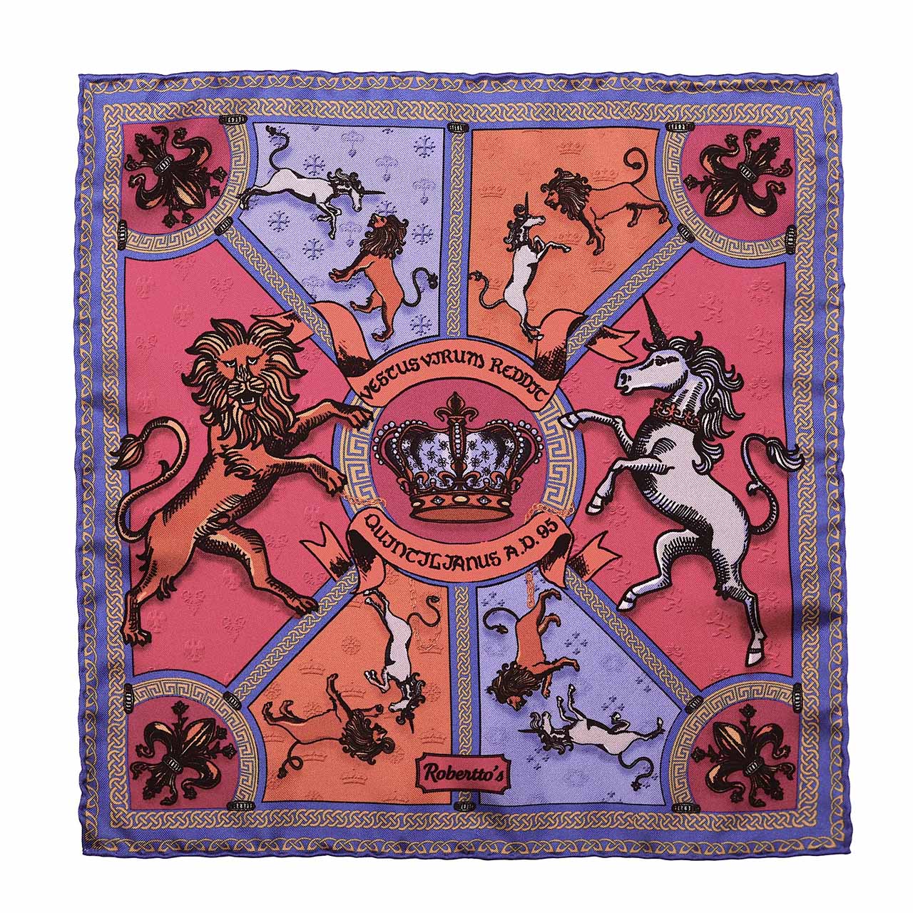 Leon et Equus Fuchsia Pocket Square