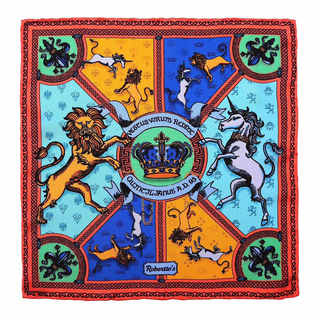 Leon et Equus Arctic Blue Pocket Square