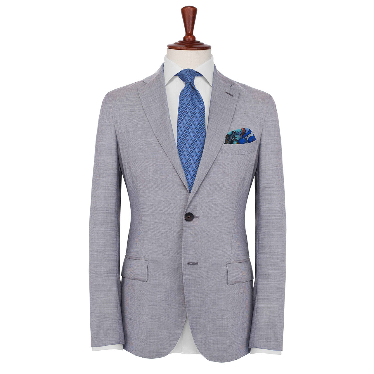 Leon et Equus Arctic Blue Pocket Square