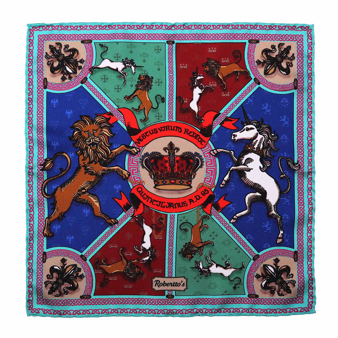 Leon et Equus Navy Blue Pocket Square