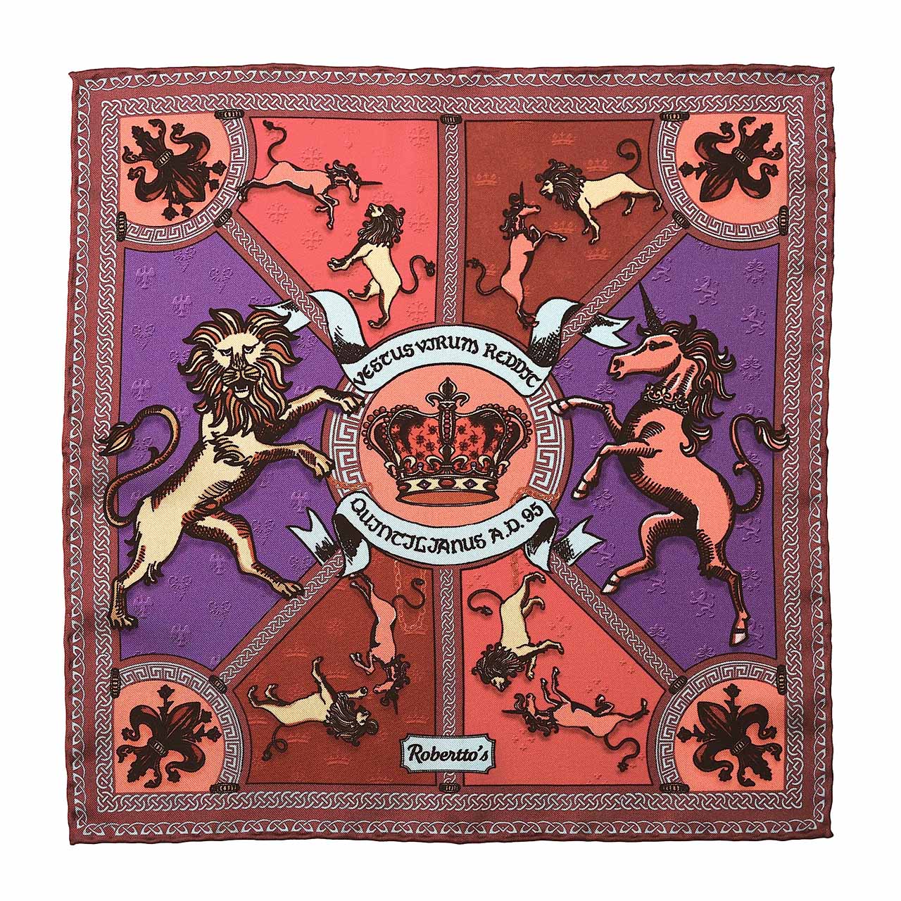 Leon et Equus Amethyst Purple Pocket Square