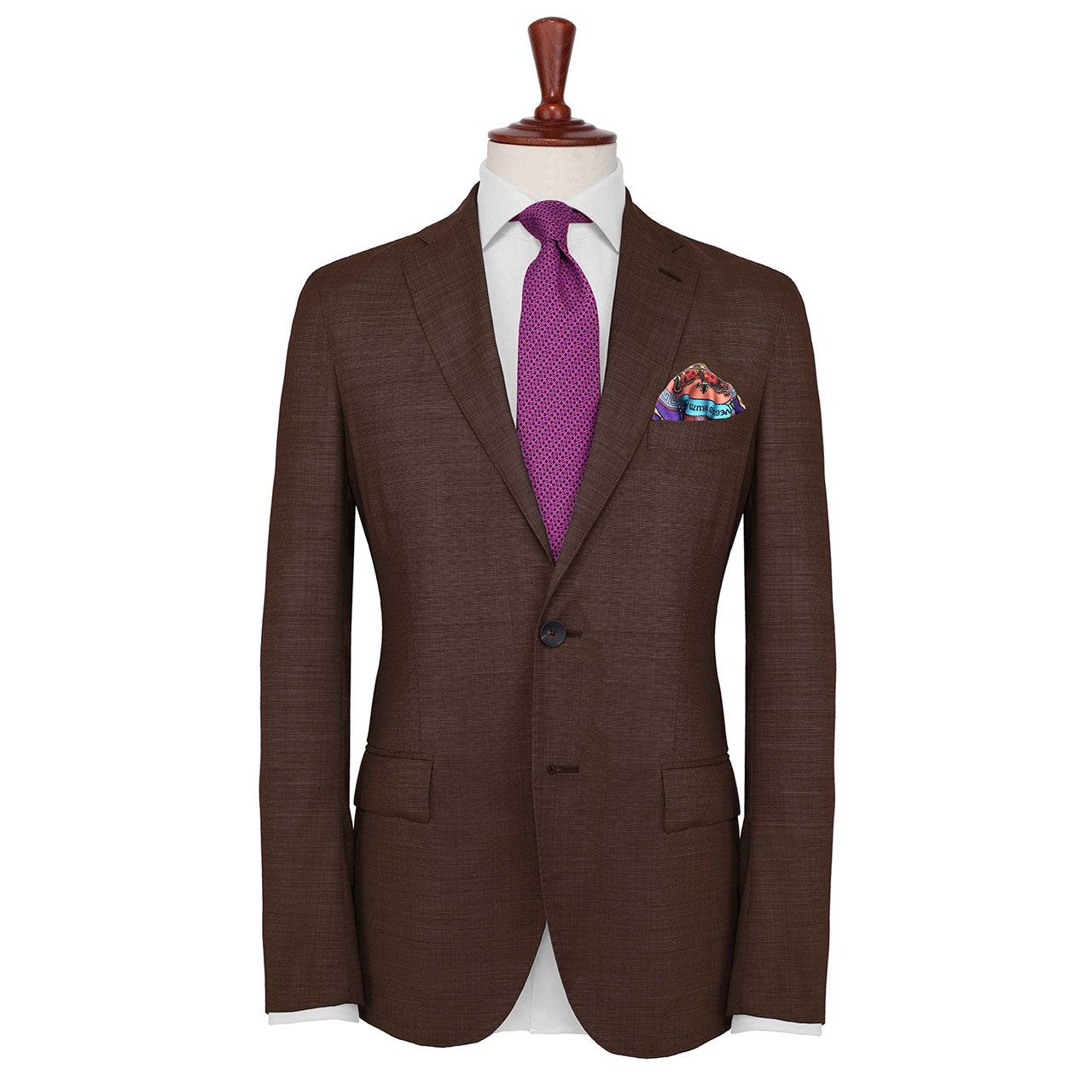 Leon et Equus Amethyst Purple Pocket Square