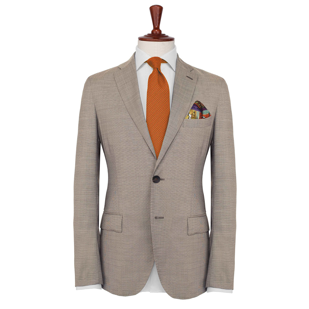 Leon et Equus Fire Orange Pocket Square