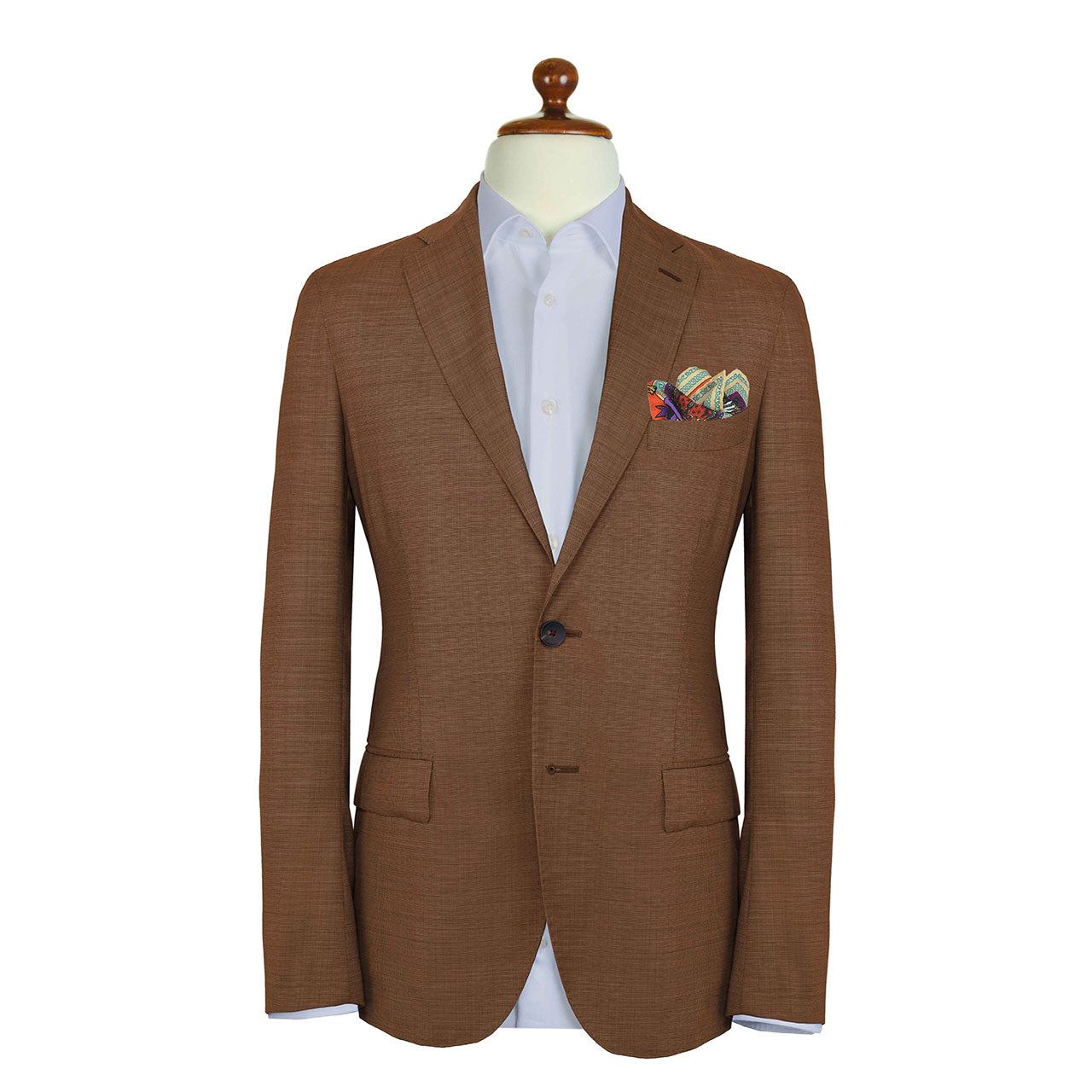 Leon et Equus Fire Orange Pocket Square