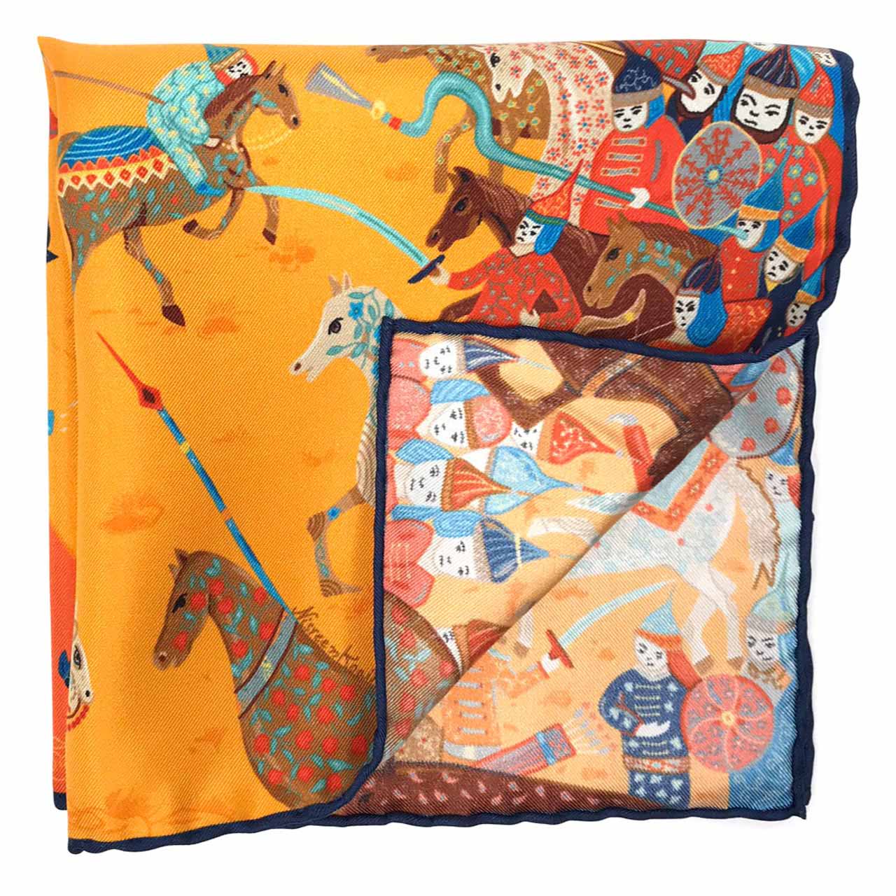 Battle of the Mughals Mustard Yellow Pocket Square