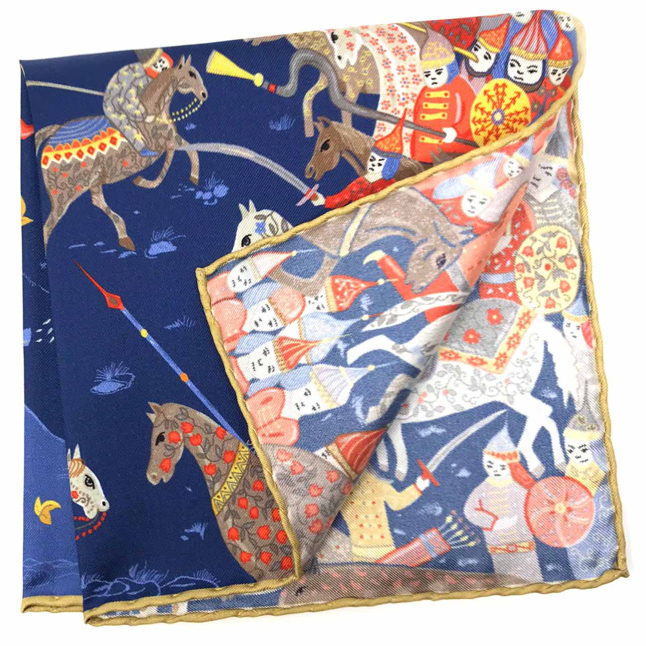 Battle of the Mughals Bluish Purple Pocket Square