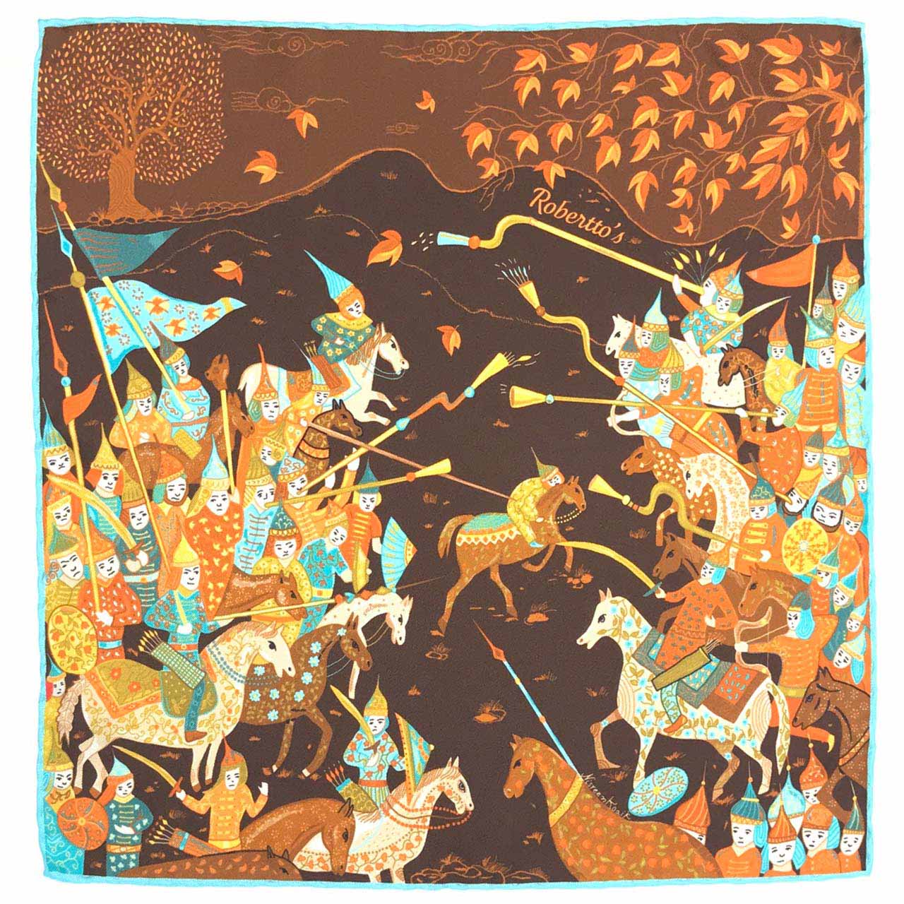 Battle of the Mughals Light Brown Pocket Square