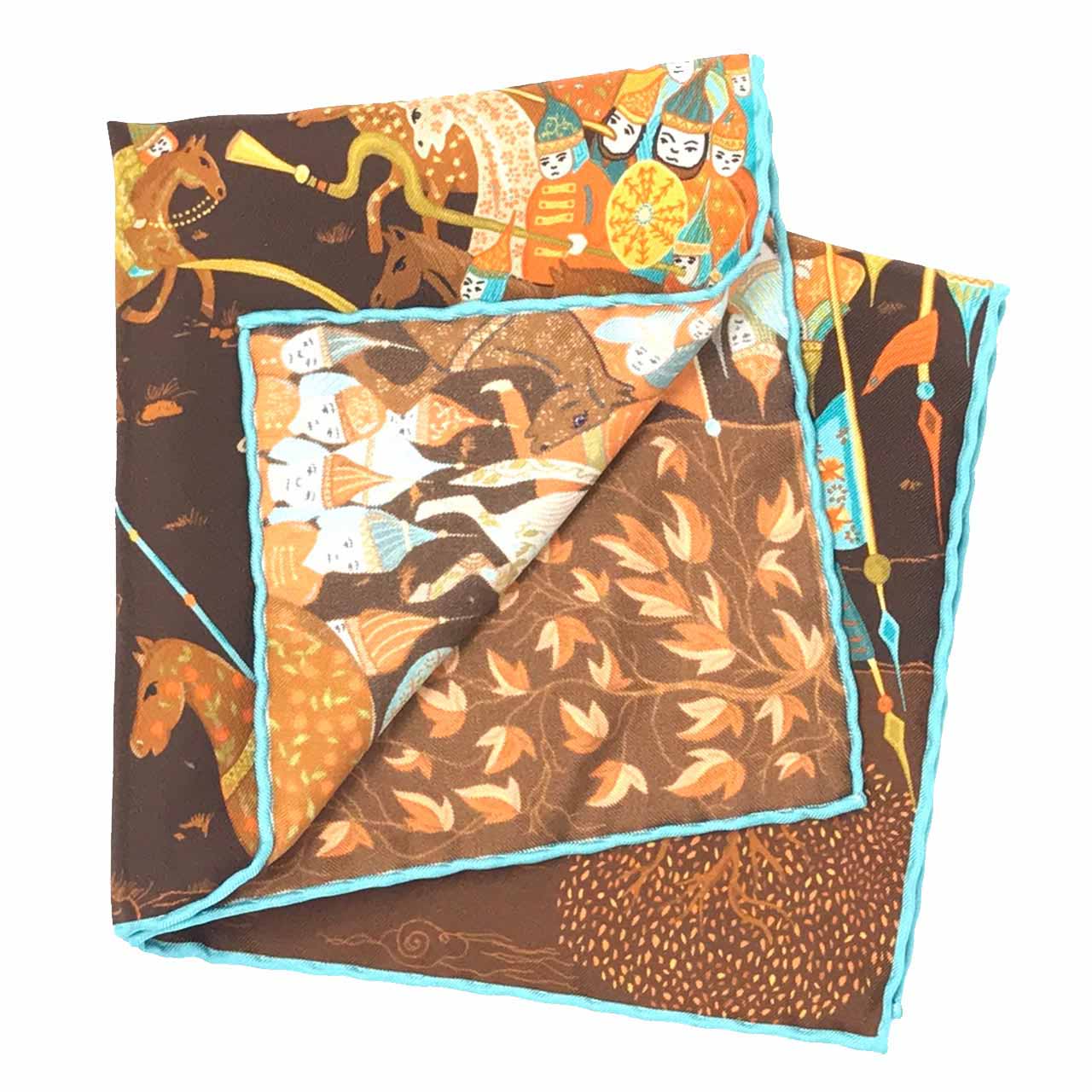 Battle of the Mughals Light Brown Pocket Square