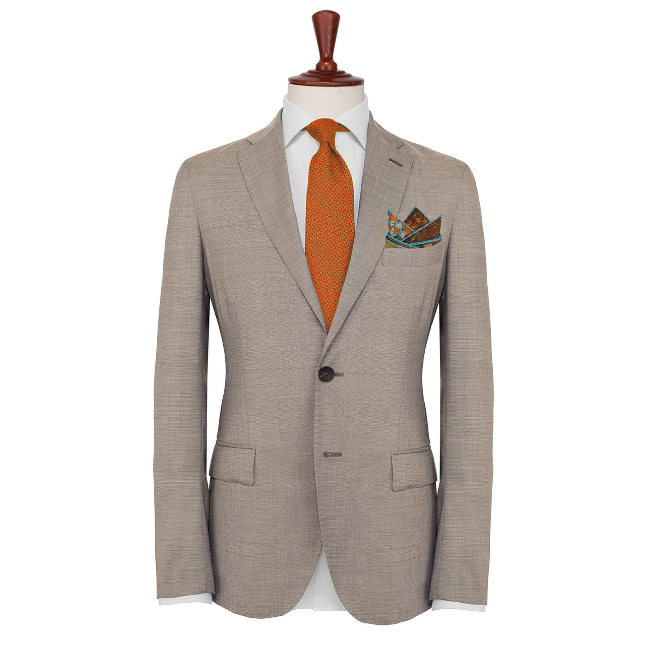 Battle of the Mughals Light Brown Pocket Square