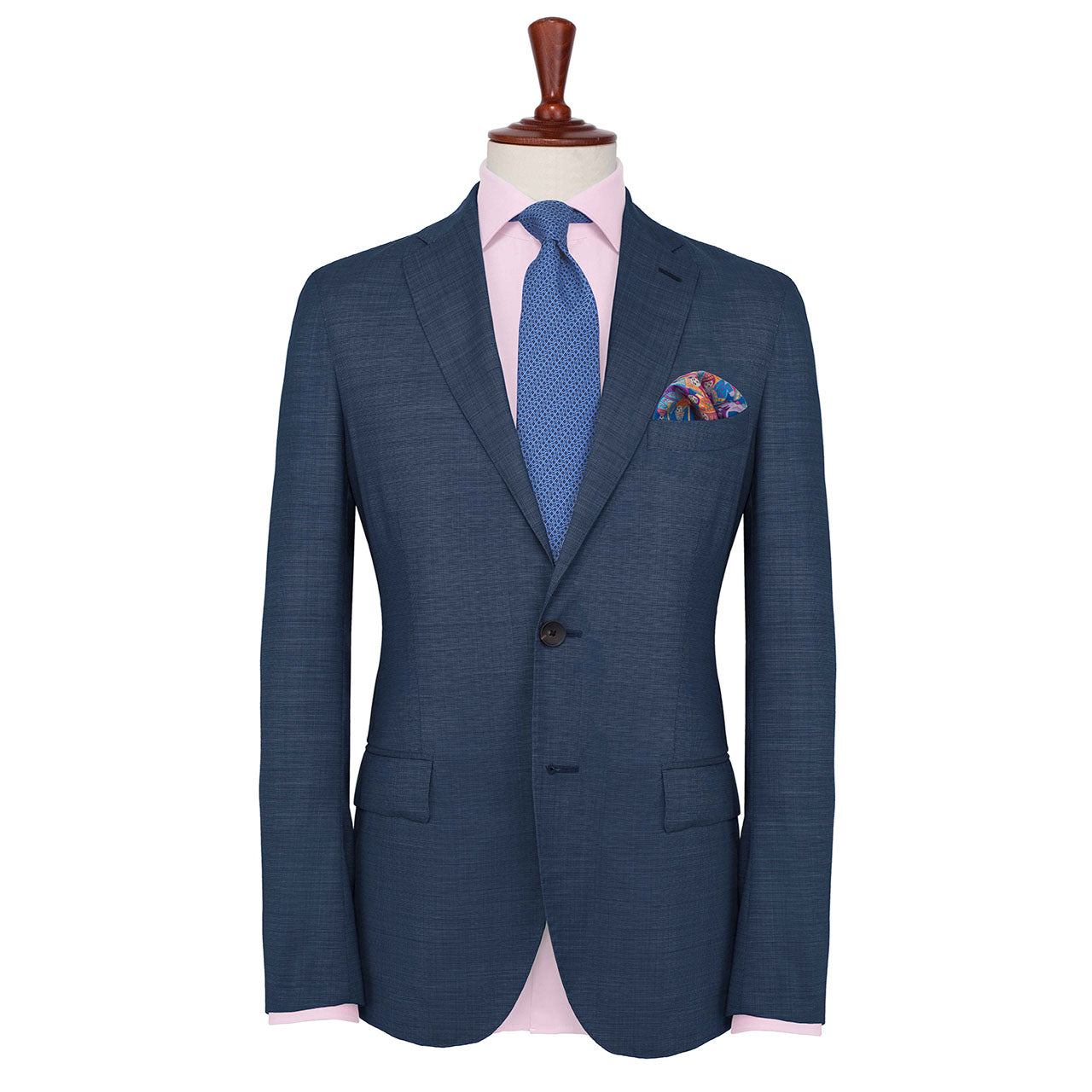 Battle of the Mughals Deep Blue Pocket Square