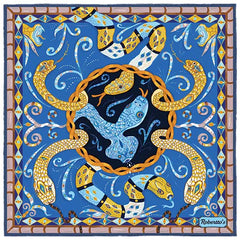 Serpentine Blue Pocket Square