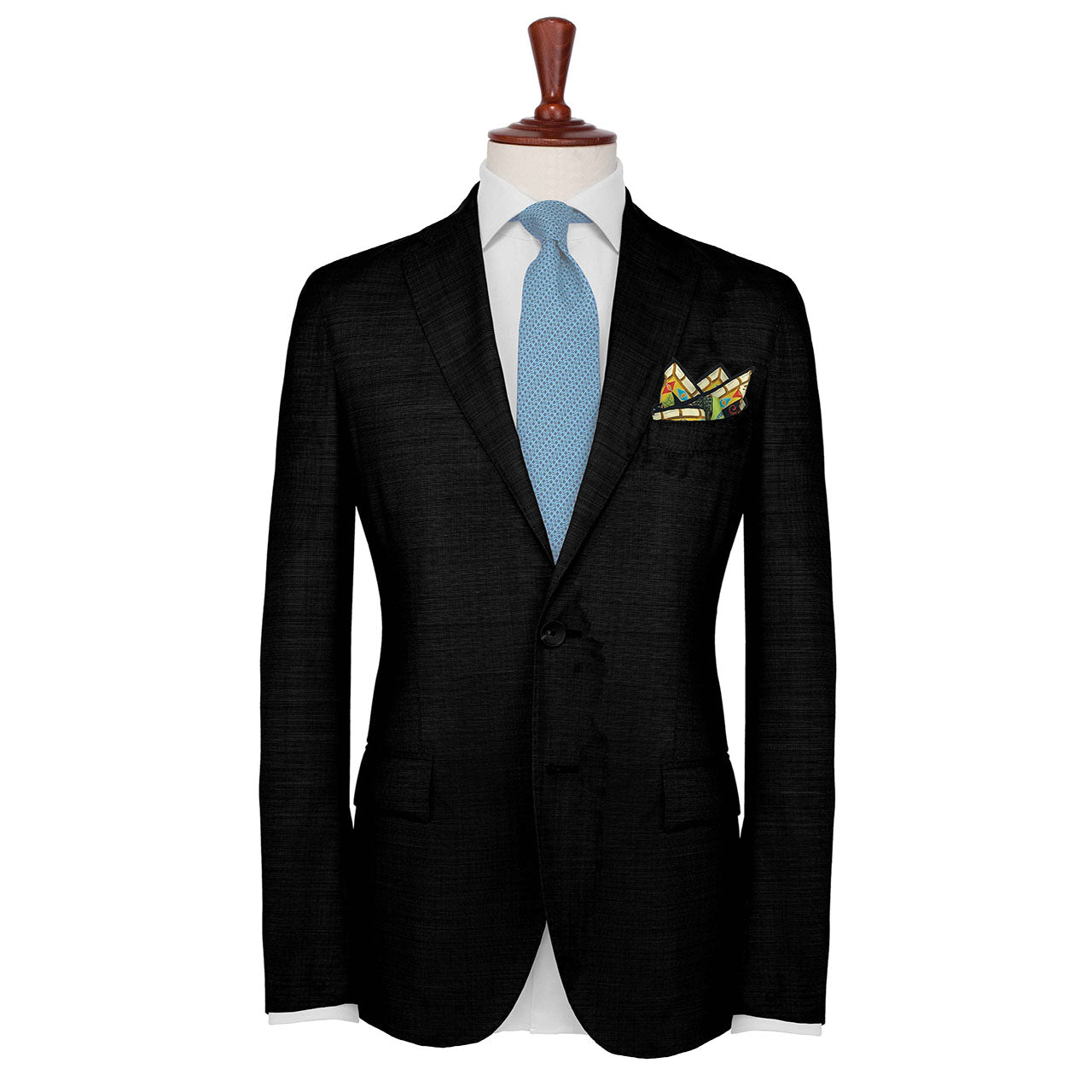 Serpentine Black Pocket Square