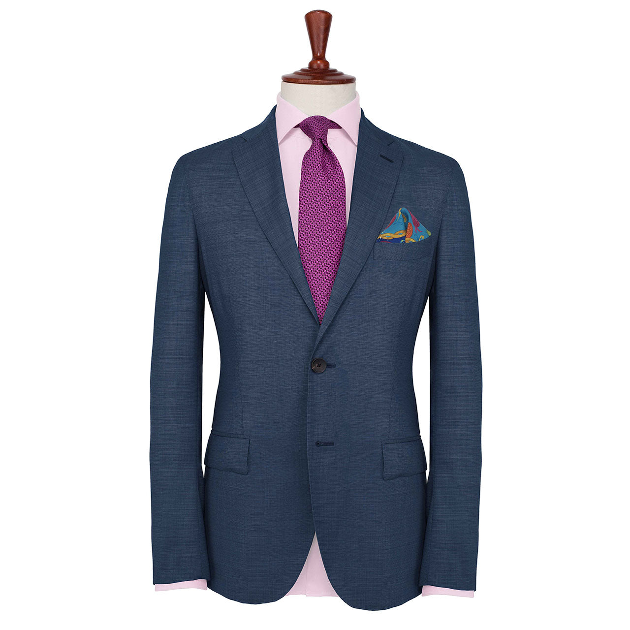 Serpentine Navy Blue Pocket Square