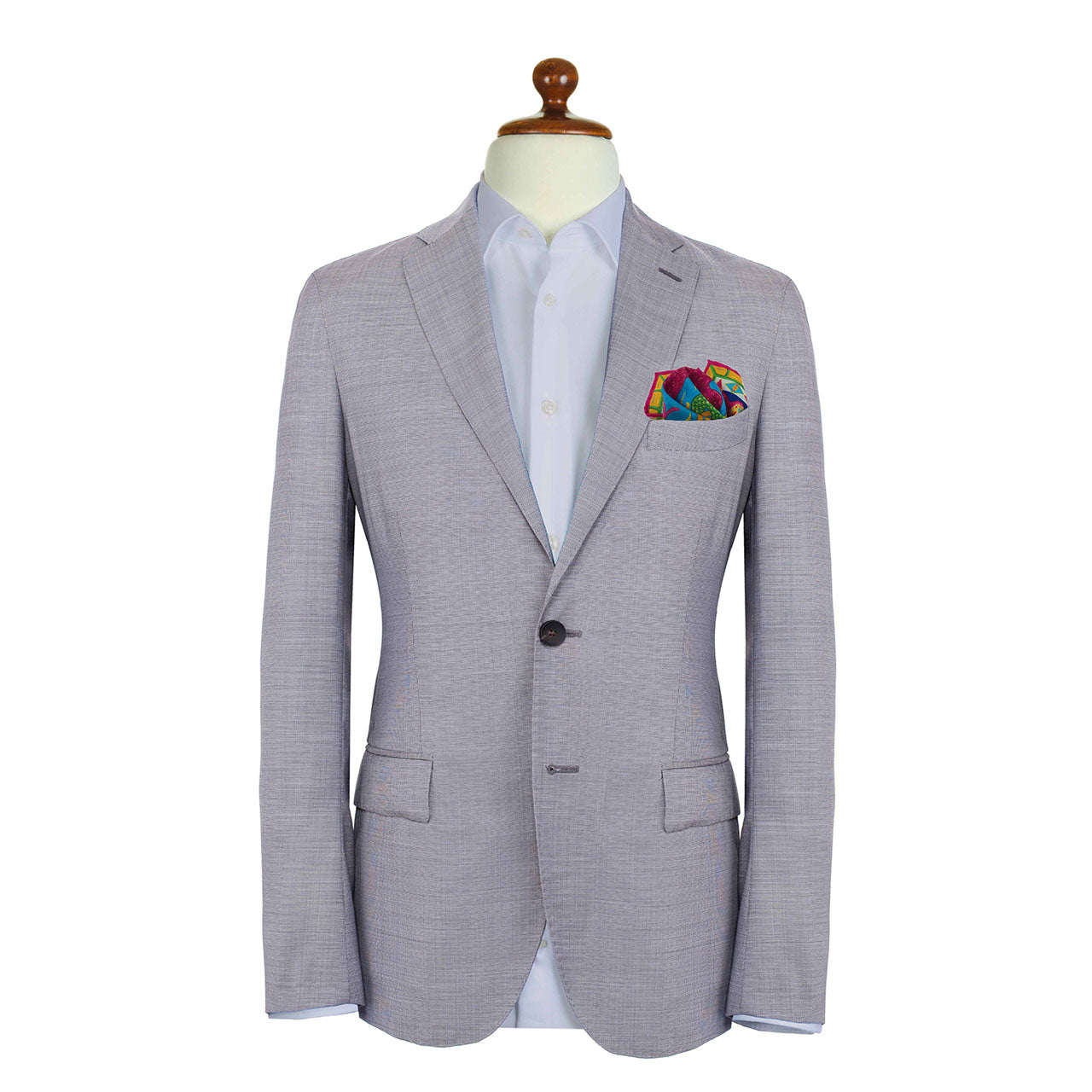 Serpentine Navy Blue Pocket Square