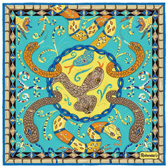 Serpentine Turquoise Blue Pocket Square