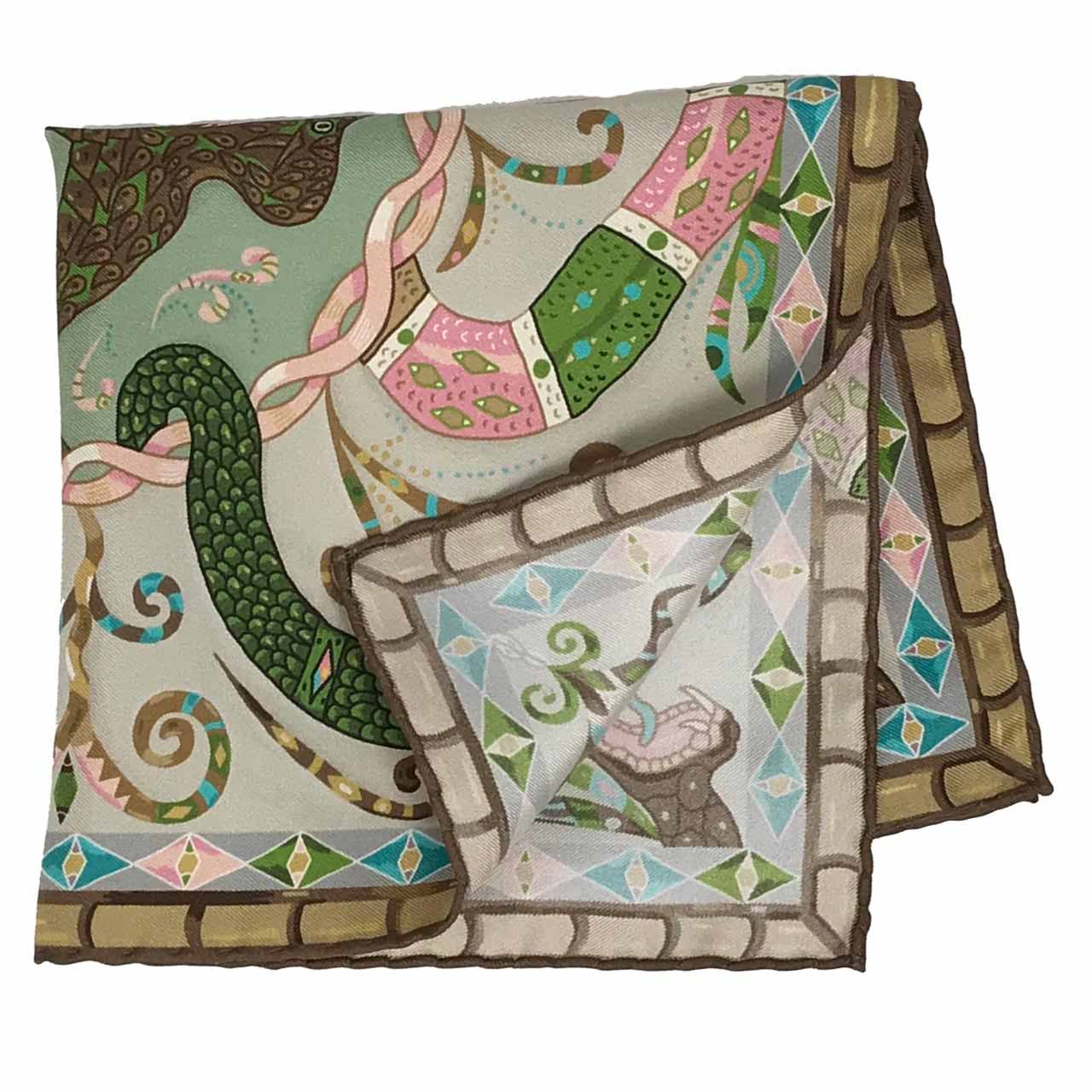 Serpentine Cloud Grey Pocket Square
