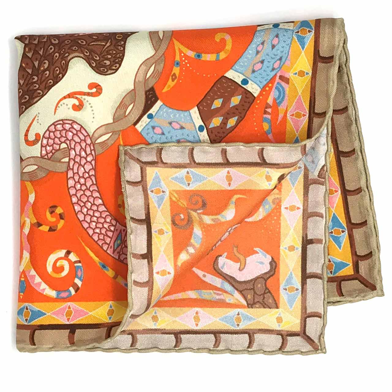 Serpentine Orange Pocket Square