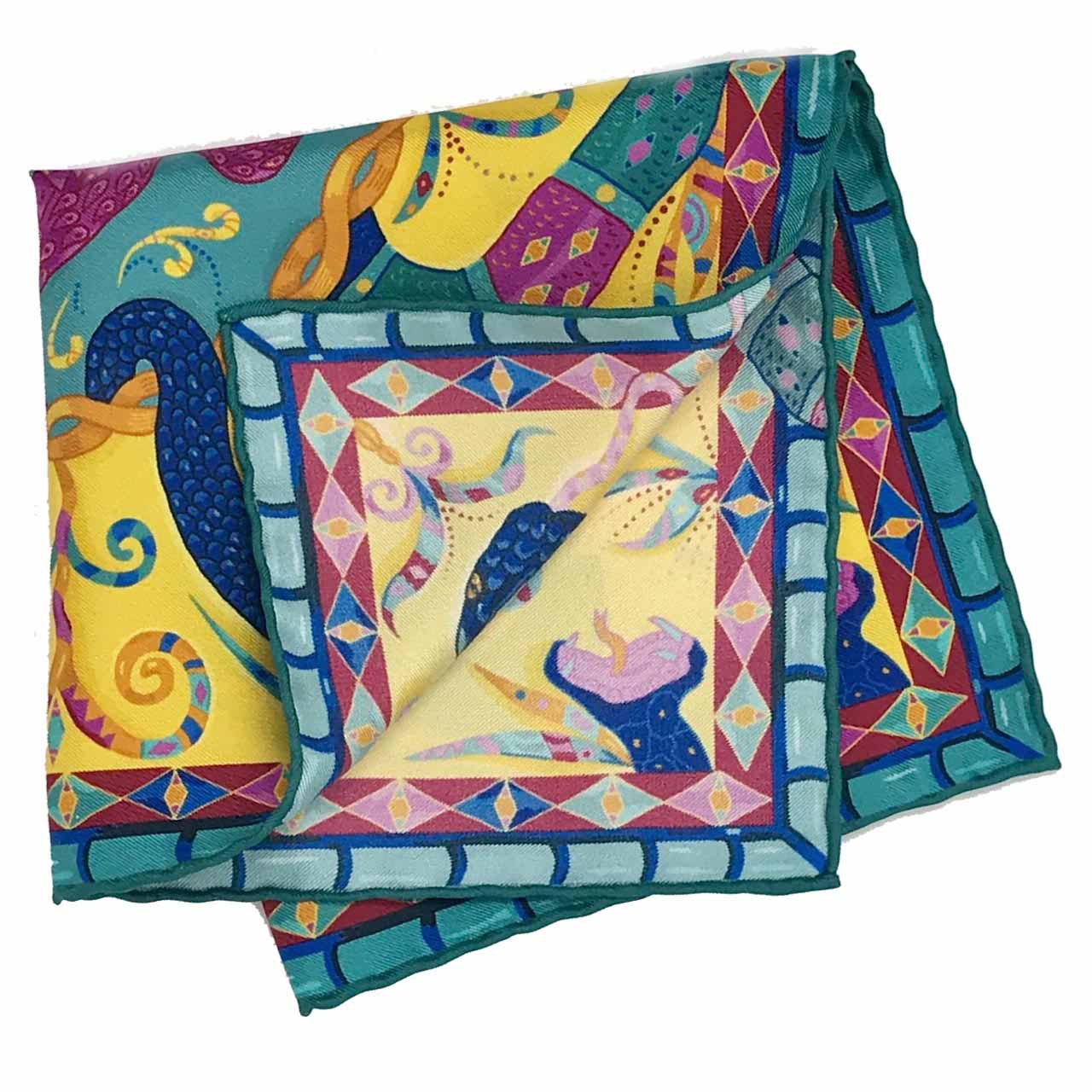 Serpentine Yellow Pocket Square