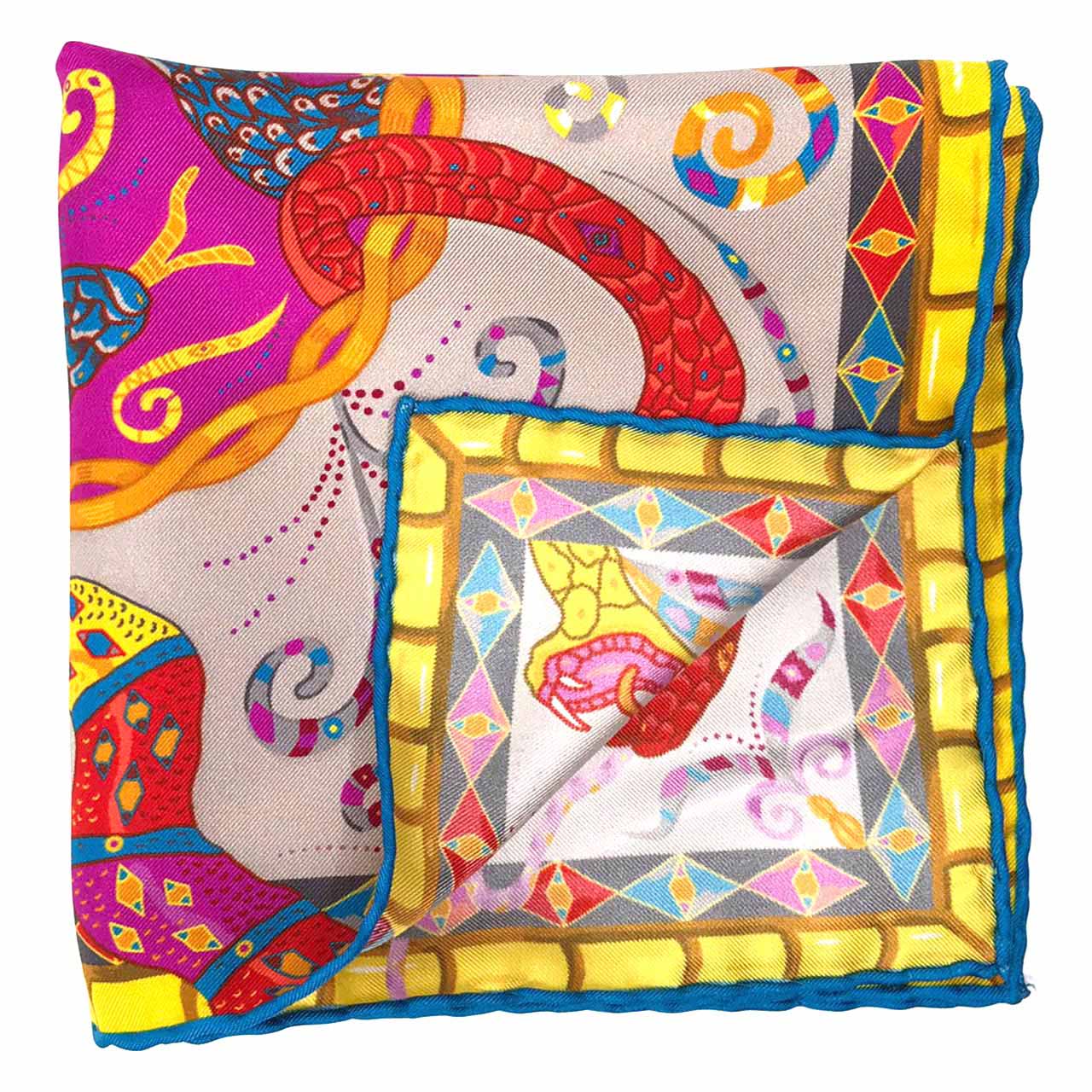 Serpentine Cloud Red Pocket Square