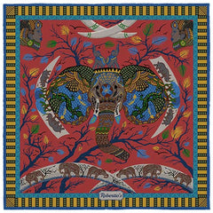 Elephant Parade Deep Coral Pocket Square