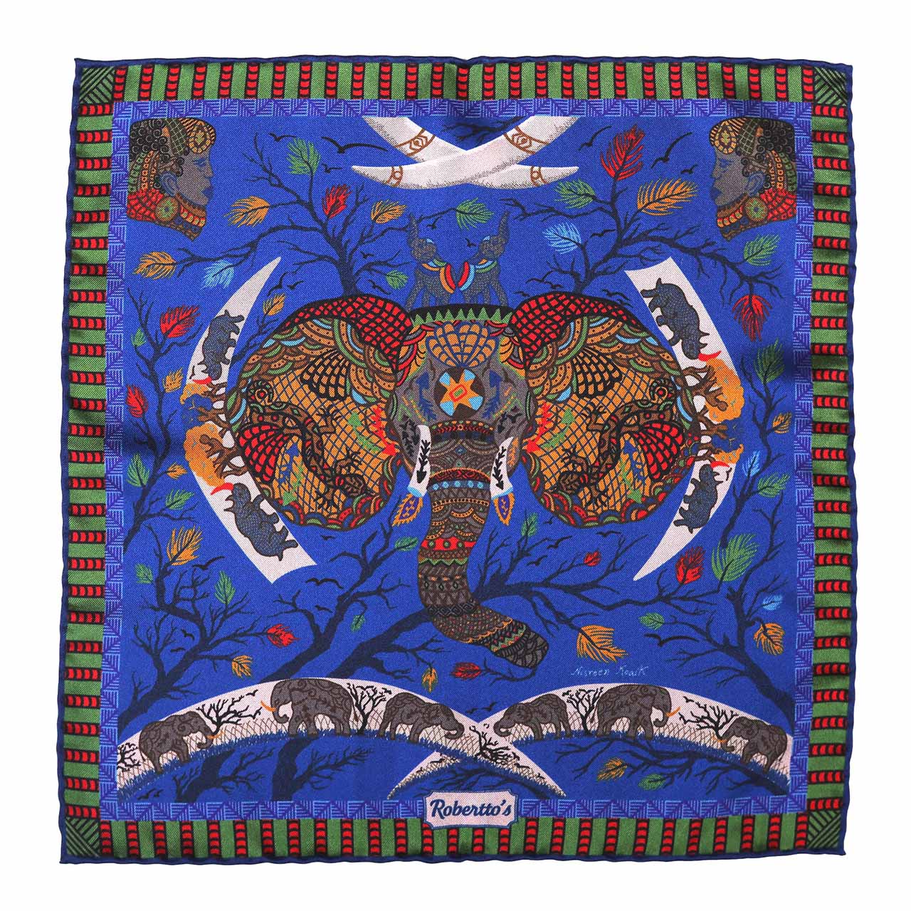 Elephant Parade Royal Blue Pocket Square