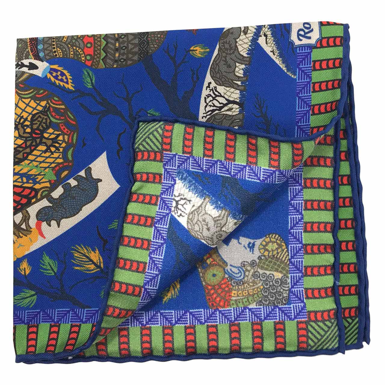 Elephant Parade Royal Blue Pocket Square