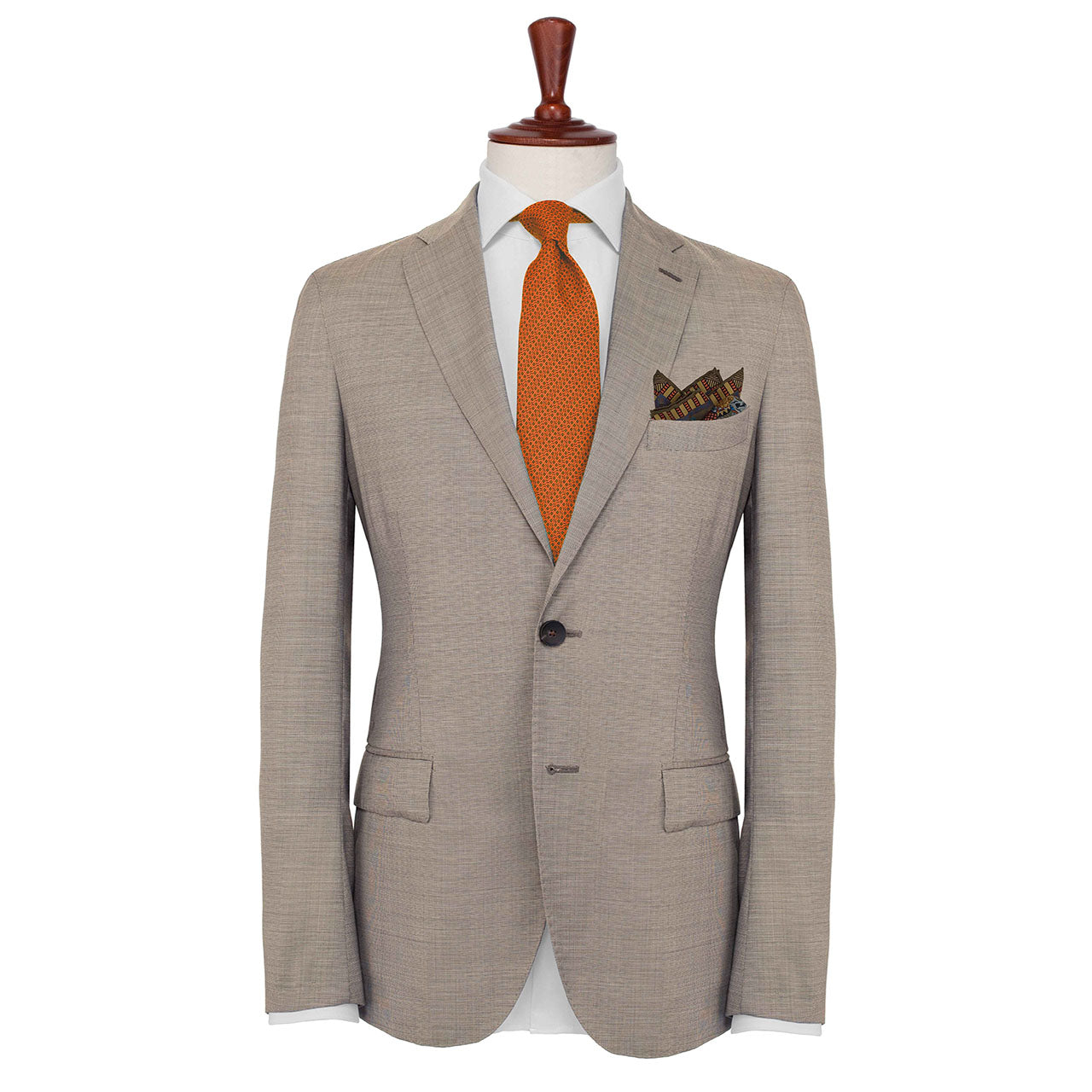 Elephant Parade Brownish Grey Pocket Square