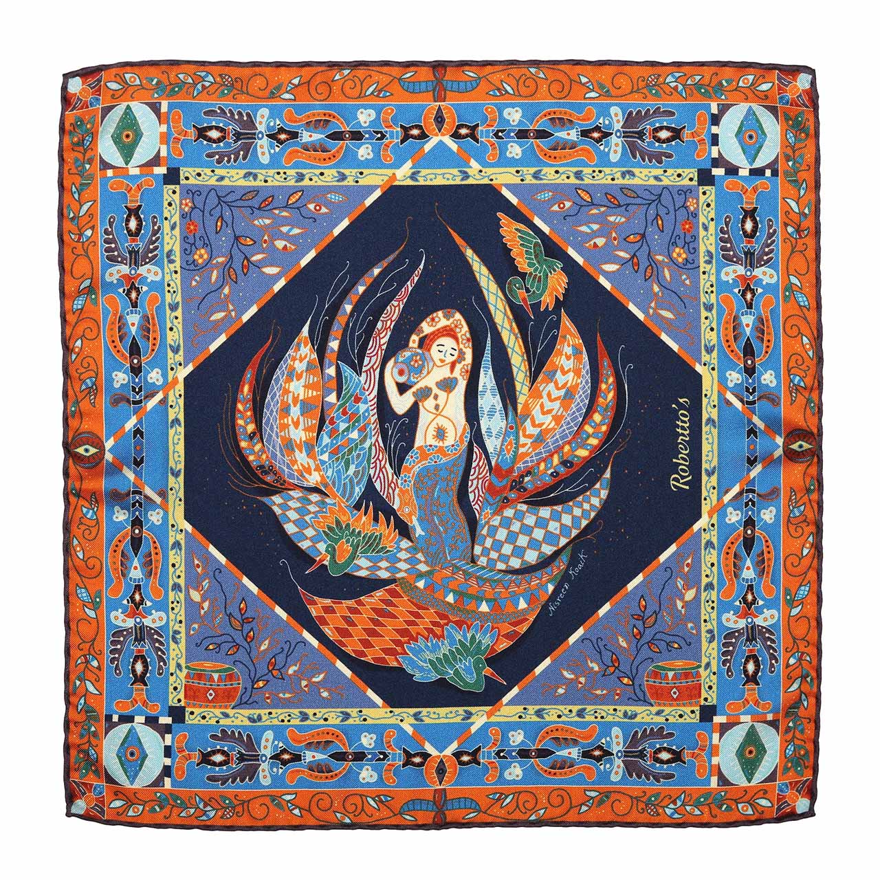 Aquarius Denim Blue Pocket Square